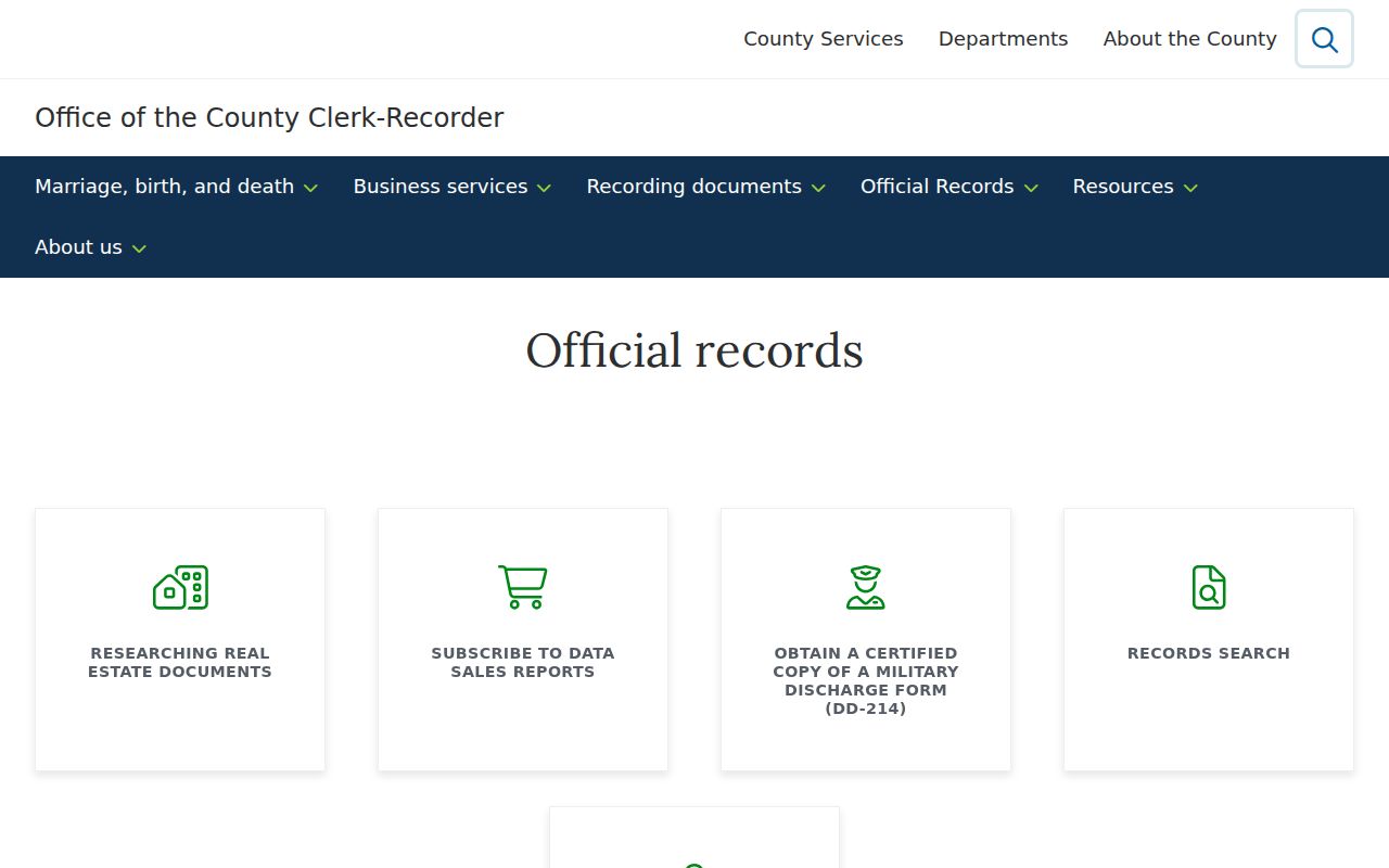 San Jose public records Clerk-Recorder official records hub