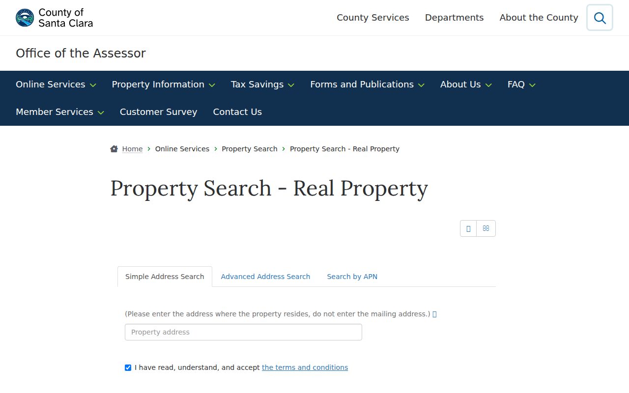 San Jose people search through the Santa Clara County Assessor property portal