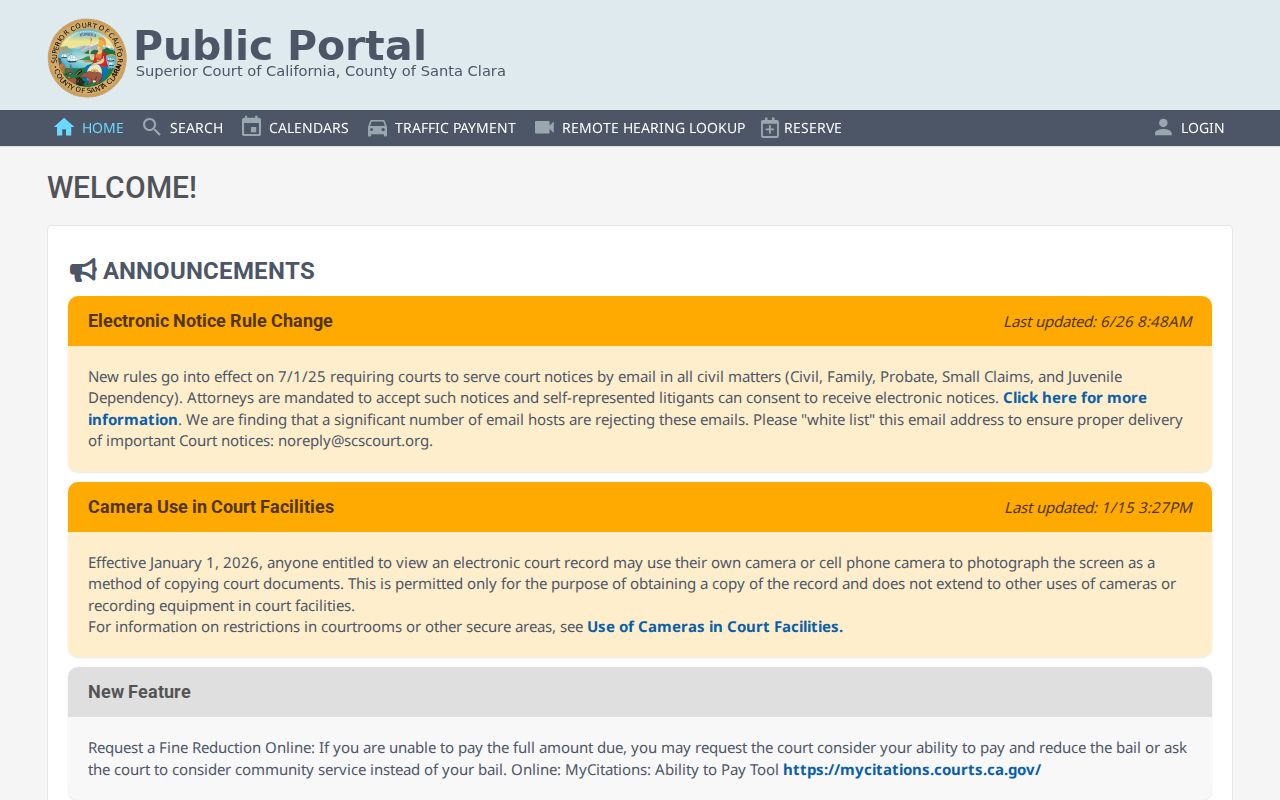 San Jose people search using the Santa Clara Superior Court public portal