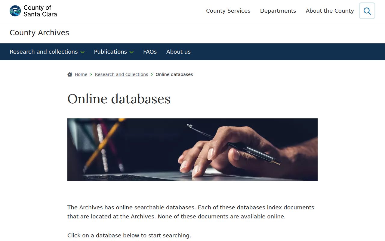 San Jose people directories in Santa Clara County Archives online indexes