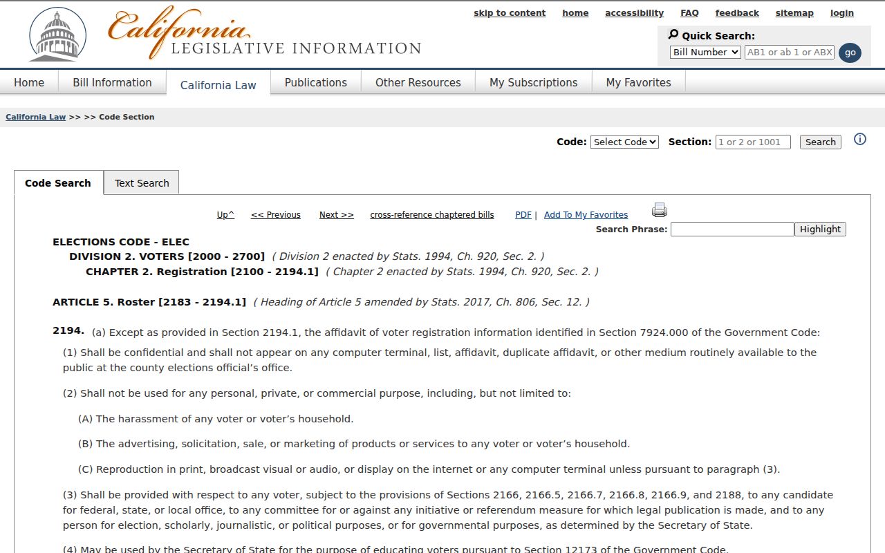 San Jose voter registration confidentiality law